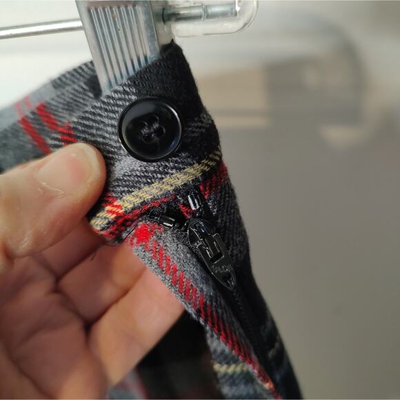 Pendleton Vintage Pleated Tartan Plaid Midi Skirt in Gray/Black/Red Size 12 - Picture 2 of 7